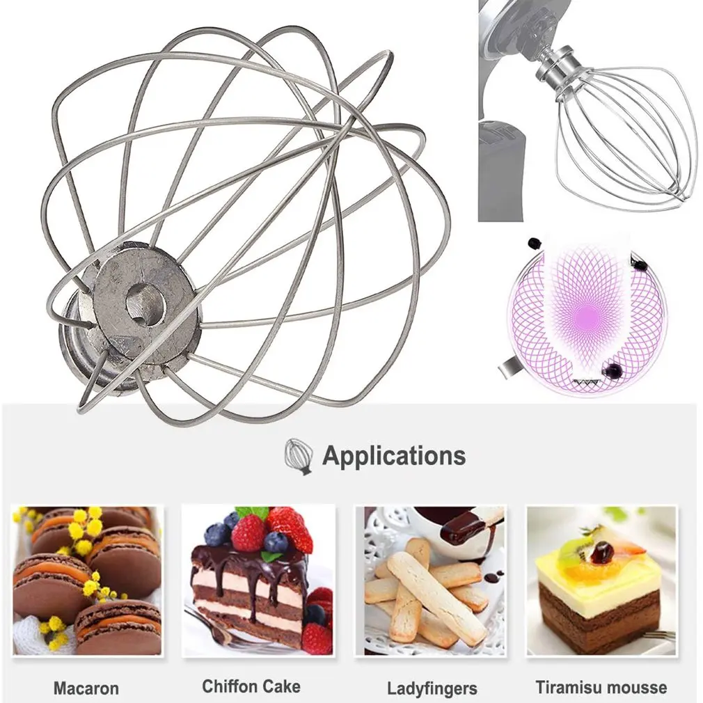 Egg Beater K45WW 6-Wire Whip Attachment KitchenAid For Tilt-Head Stand Mixer