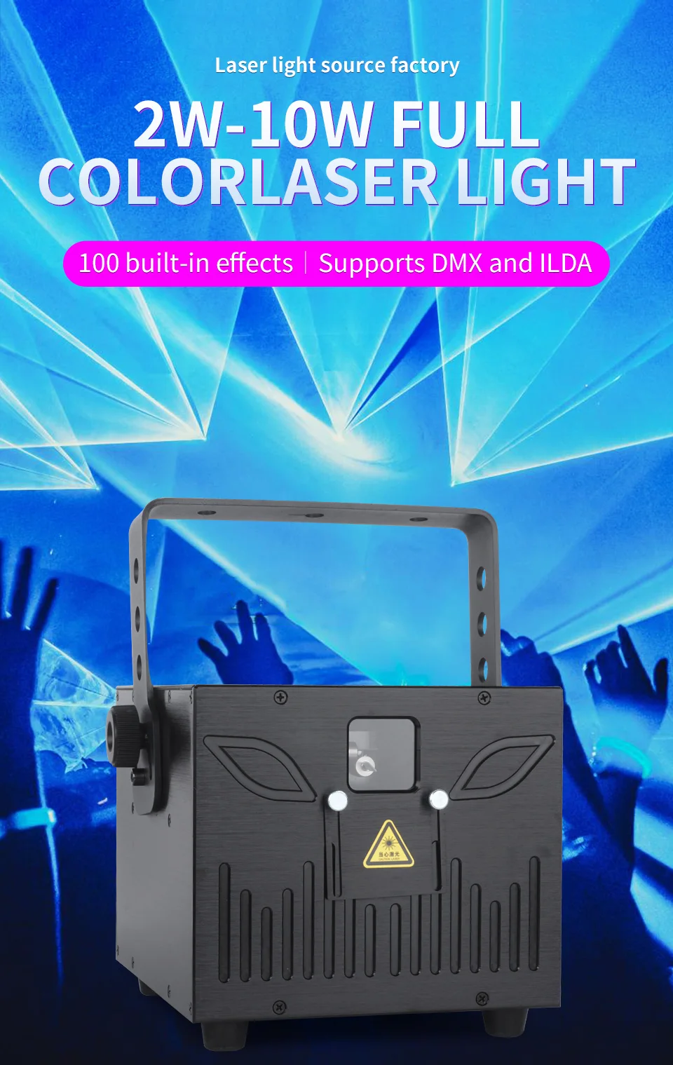 3W RGB Full Color Animation Projector Light 3D ILDA Scanner Stage Lights Stage E