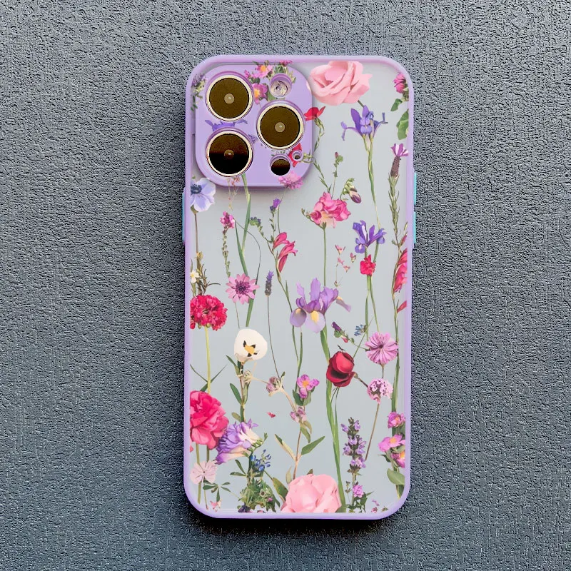 Elegant Pink & Purple Peony Flower Shockproof Phone Case