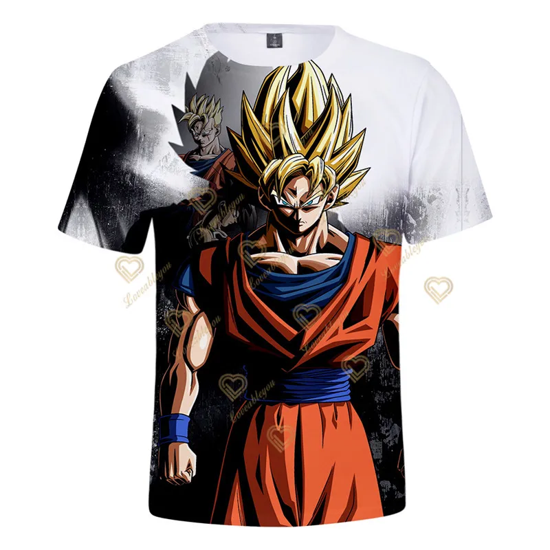 Moda verão dos homens das mulheres dos desenhos animados 3d imprimir  camiseta dragon ball z harajuku manga curta t plus size roupas de casais  para adolescentes - AliExpress