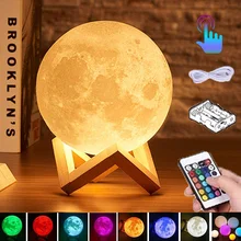 

3D Moon Lights USB/Battery Power Colorful Night Lights Led Northern Lamp with Remote Controller Gifts for Kids Bedroom Decor