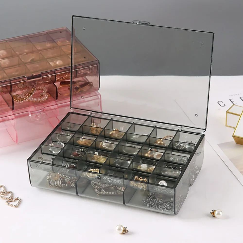 

Double-layer Jewelry Box New 30 Grids Removable Jewelry Sealing Box Transparent Large Capacity Jewelry Sorting Box Women