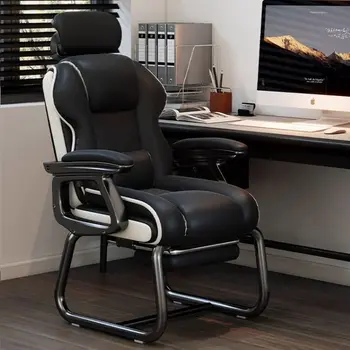 Home Computer Chair Comfortable Sedentary Desk Office Chair Reclining Sofa Casual Bow E-sports Chair Fixed Foot