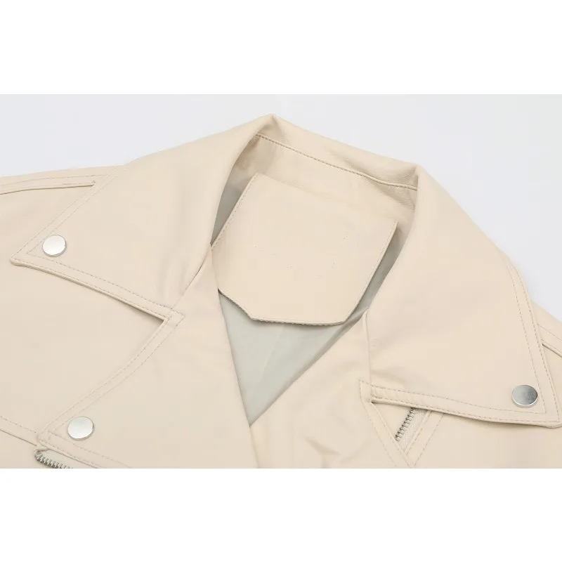 2023 Spring Autumn New Leather Coat Women Short Hip Hop Street Versatile Slim Fit Coat Female Leather Coat