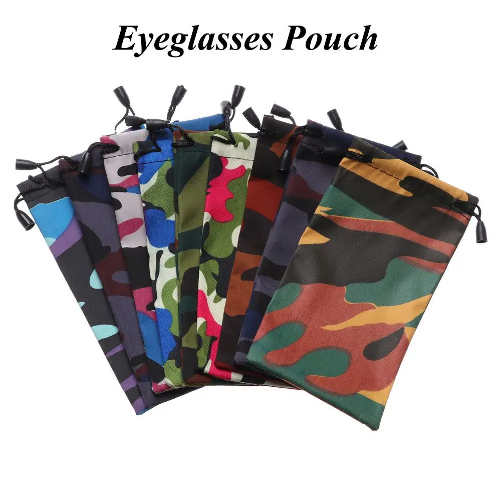 

5Pcs Random Color Portable Camouflage Waterproof Eyeglass Container Glasses Cloth Bags Eyewear Bag Reading Glasses Cases