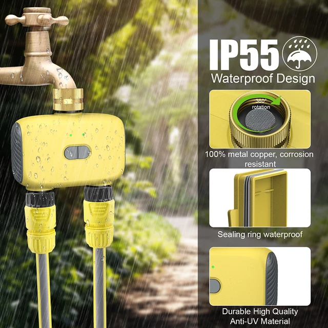 2-Outlets Tuya Smart Zigbee 3/4" Faucet Water Timer APP Control Drip Irrigation System WiFi Sprinkler Works with Alexa Google 3