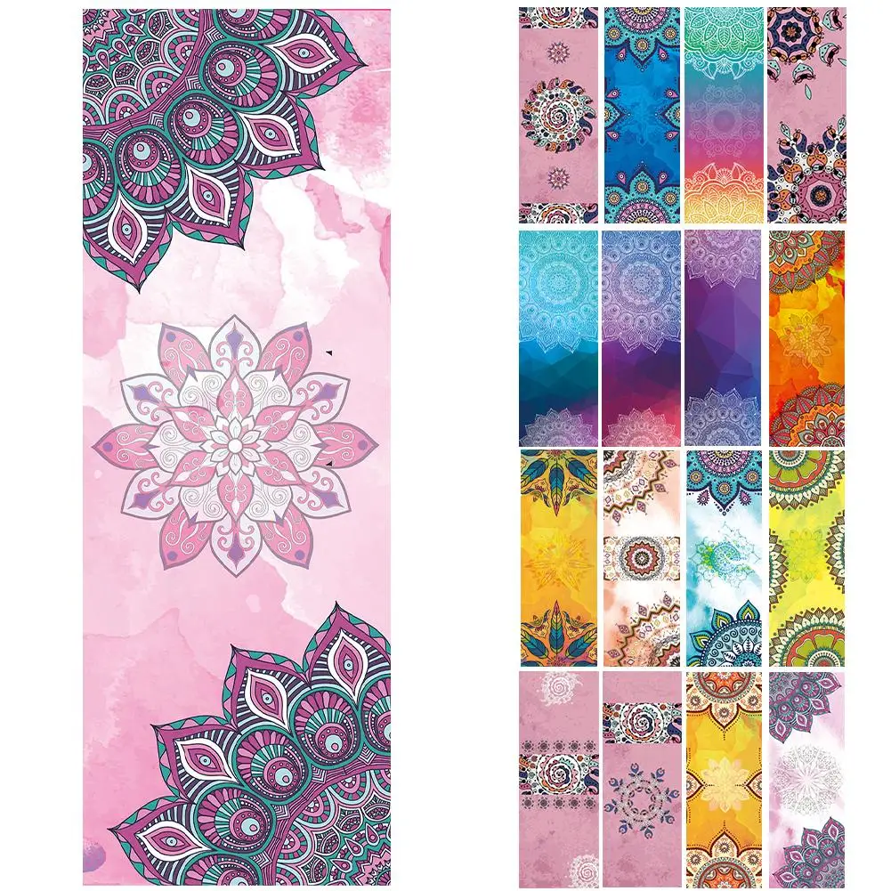 Yoga Towel Fitness Printed Microfiber Sports Travel Quick-drying Sweat-absorbent Workout Mat Cover for Pilates Gym Yoga Blanket