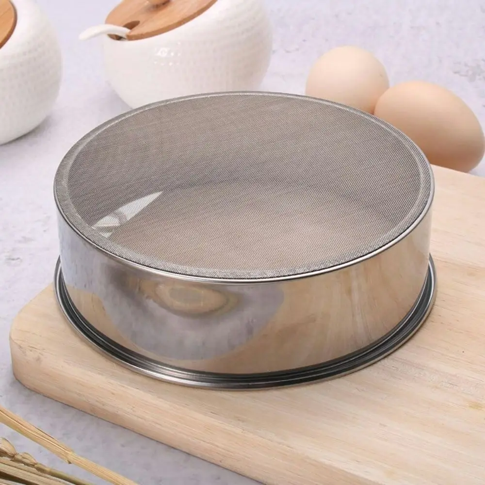 Kitchen Mesh Flour Sifter Durable Stainless Steel Ultra-fine Sugar Filter Mesh Baking Tool Round Strainer Sifters 12/18cm