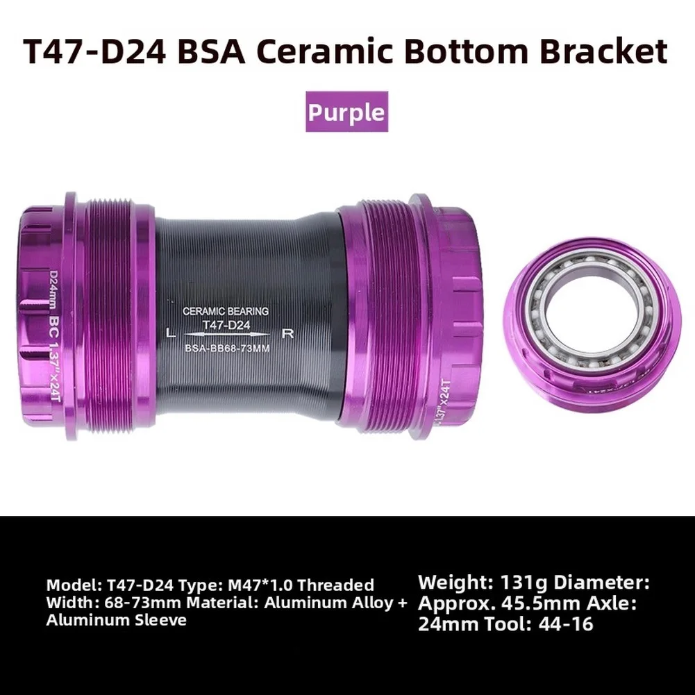 T47 바텀 브래킷 MTB 센트럴 무브먼트 자전거 센트럴 무브먼트 산악자전거 BB 68-73MM 자전거 BB 세라 씰 베어링 액세서리