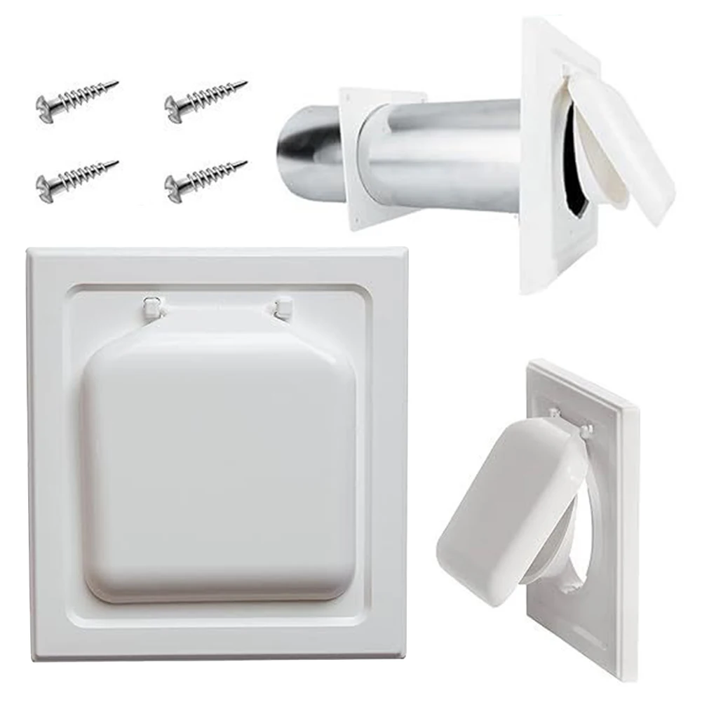 Dual Door Dryer Vent Cover with Screws House Vent Covers Exterior Easy Installation Dryer Vent Duct Cover Safe for Dryer