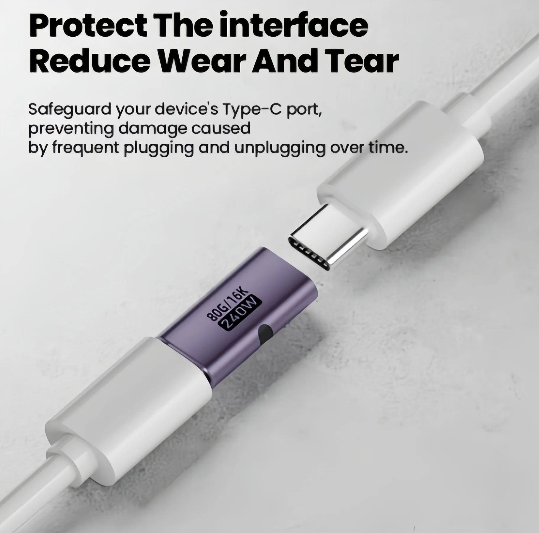 240W PD USB C 암-암 어댑터 40Gbps 고속 8K 60Hz 비디오