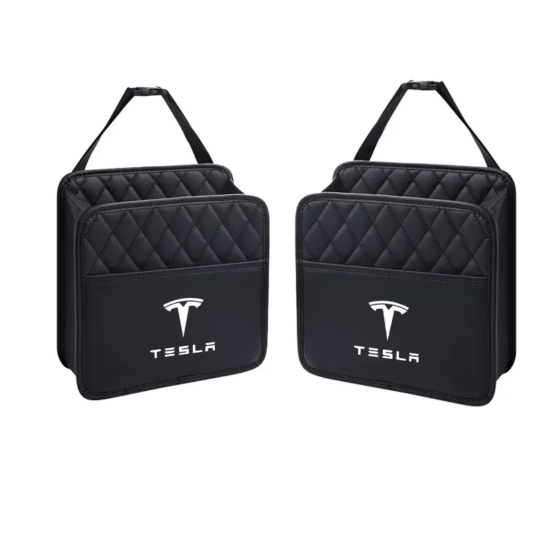 Car Backseat Storage Box Car Organizer Auto Waterproof Phone Pocket For Tesla Model 3 Model X Model S Model Y Accessories