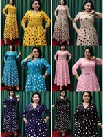 MAMADA L7628 New Fashion Style Print Long Dress African Women Clothing Dashiki Abaya Length 150CM Size L - XXXXL Included Belt 4