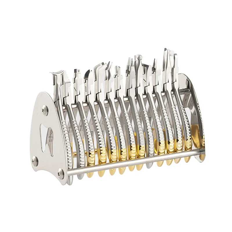 Dental Edelstahl Kieferorthopädische Zange Schere Werkzeug Stehen Zange Zahn Extraktion Zangen Oral Instrument Ort Rack Halter – Detail 9