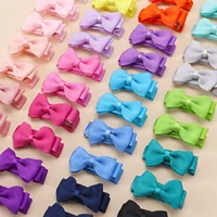 Bébé arcs 100 pièces 1.2 ''ruban cheveux arcs Clips pour bébé filles couleur bonbon nœud papillon épingles à cheveux chapeaux tout-petits cheveux accessoires 2