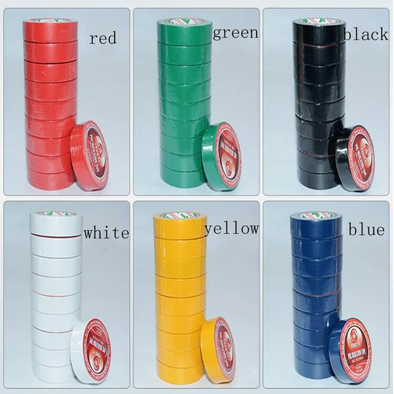 1pcs Color Electrical Tape PVC Wear-Resistant Flame Retardant Lead-Free Electrical Insulation Tape Waterproof Tube Color Tape