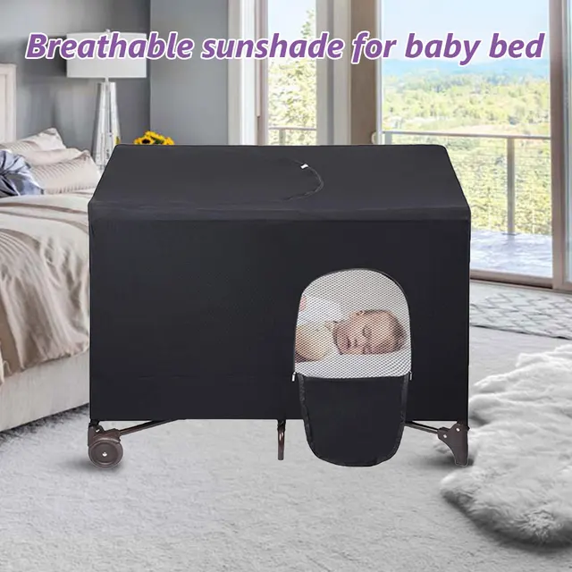CPull-Juste Extensible et Respirante pour Lit de Bébé, Accessoire Portable, Occultant, de Sécurité, Compact, de Voyage, de Couchage, Tente, Rideau Pare-Soleil 2