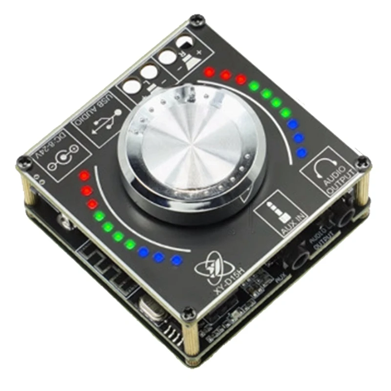 

10W15W20W стерео Bluetooth аудио цифровой усилитель, плата модуля, объемный спектр, музыкальный ритм, черный цвет, D15H