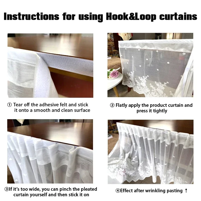 Tenda In Pizzo Decorativa - 120x80 Cm, Bianco, Poliestere | Per Cucina, Soggiorno, Camera - Foto 3