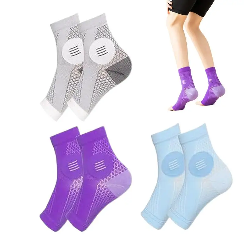 

Compression Socks For Neuropathy 3Pairs Toeless Compression Socks Men Breathable Soothing Athletic Socks Thin Running Socks