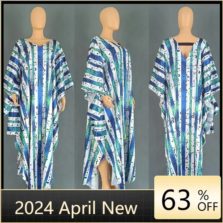 

Женское платье с принтом в африканском стиле, летнее платье Дашики, кафтан, нигерийский халат, повседневные наряды, одежда из Турции, 2024