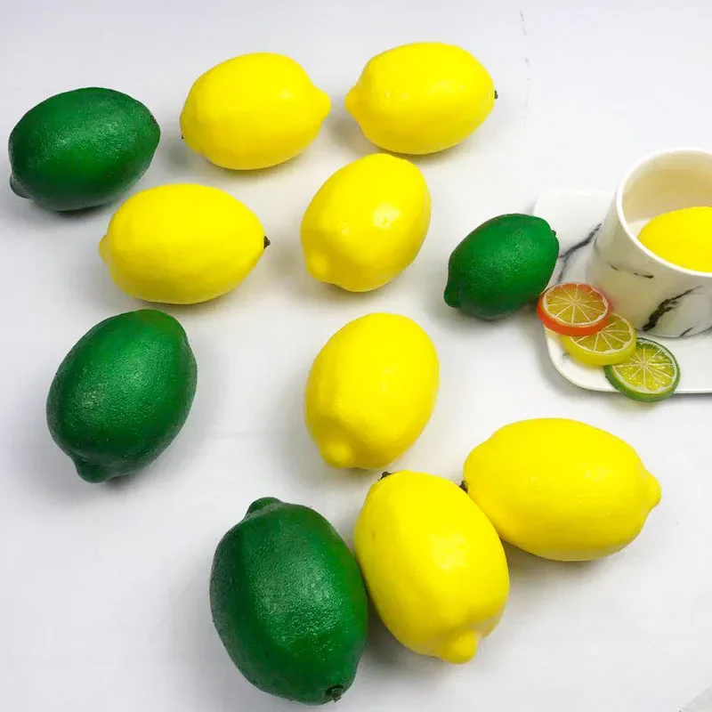 Simulation Lemon Fake Fruit Home Wedding Decoration Photography Props artificial fruits and vegetables 5/6.6cm Diameter