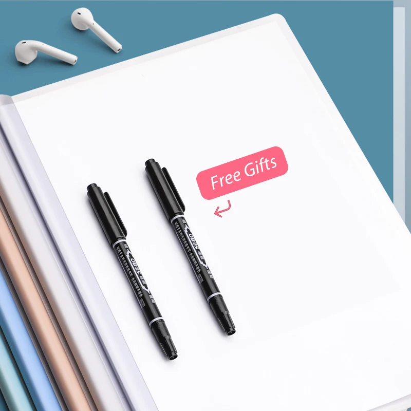 A4 Transparent File Document Rod Sliding Bar File Report Covers Clip Clamp Holder Binder 10 Pieces
