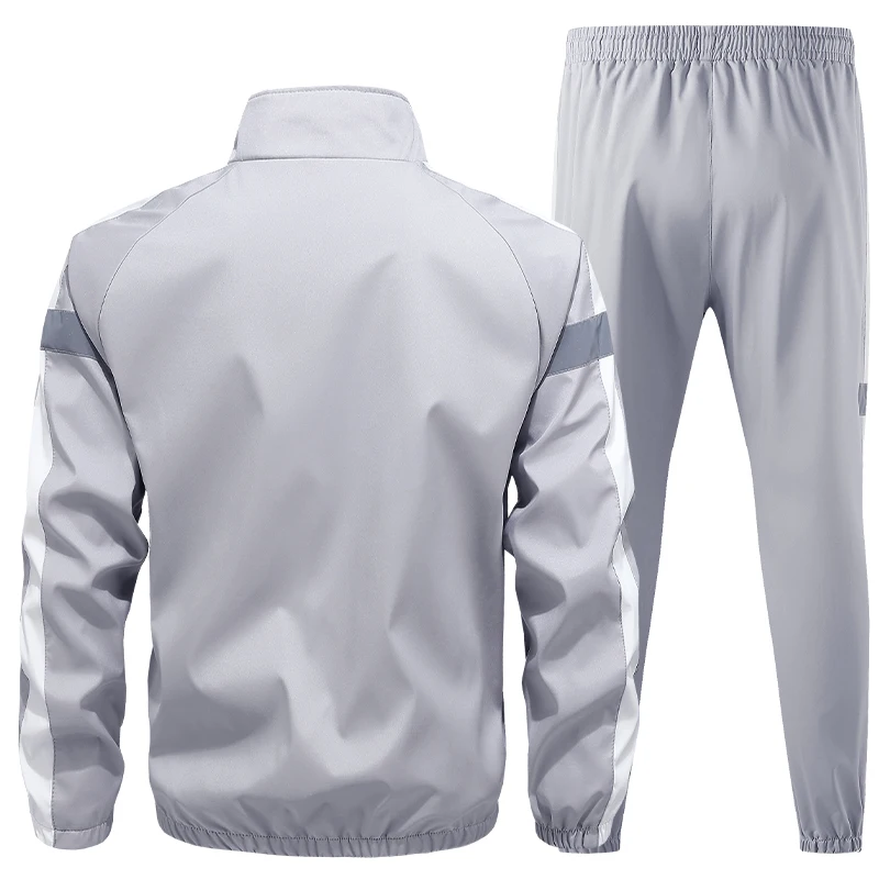 Cross border new autumn and winter set men's plus size men's cardigan sports and leisure set reflective strip two-piece set pant 5