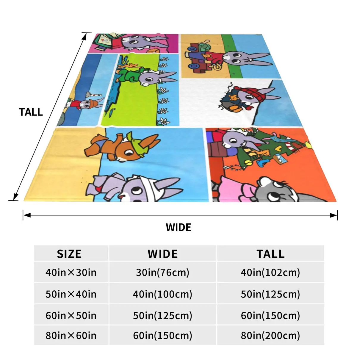 TROTRO Anime Comic Flannel Blanket Cartoon Character Soft Warm Throw Blanket for Couch Chair Picnic Bedspread Sofa Bed Cover 3
