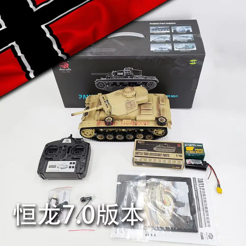 Henglong 1/16 3848-1 German Iii L-Shaped Remote-Controlled Tracked Climbing Off-Road Tank Military Simulation Model Toy Boy Gift 5