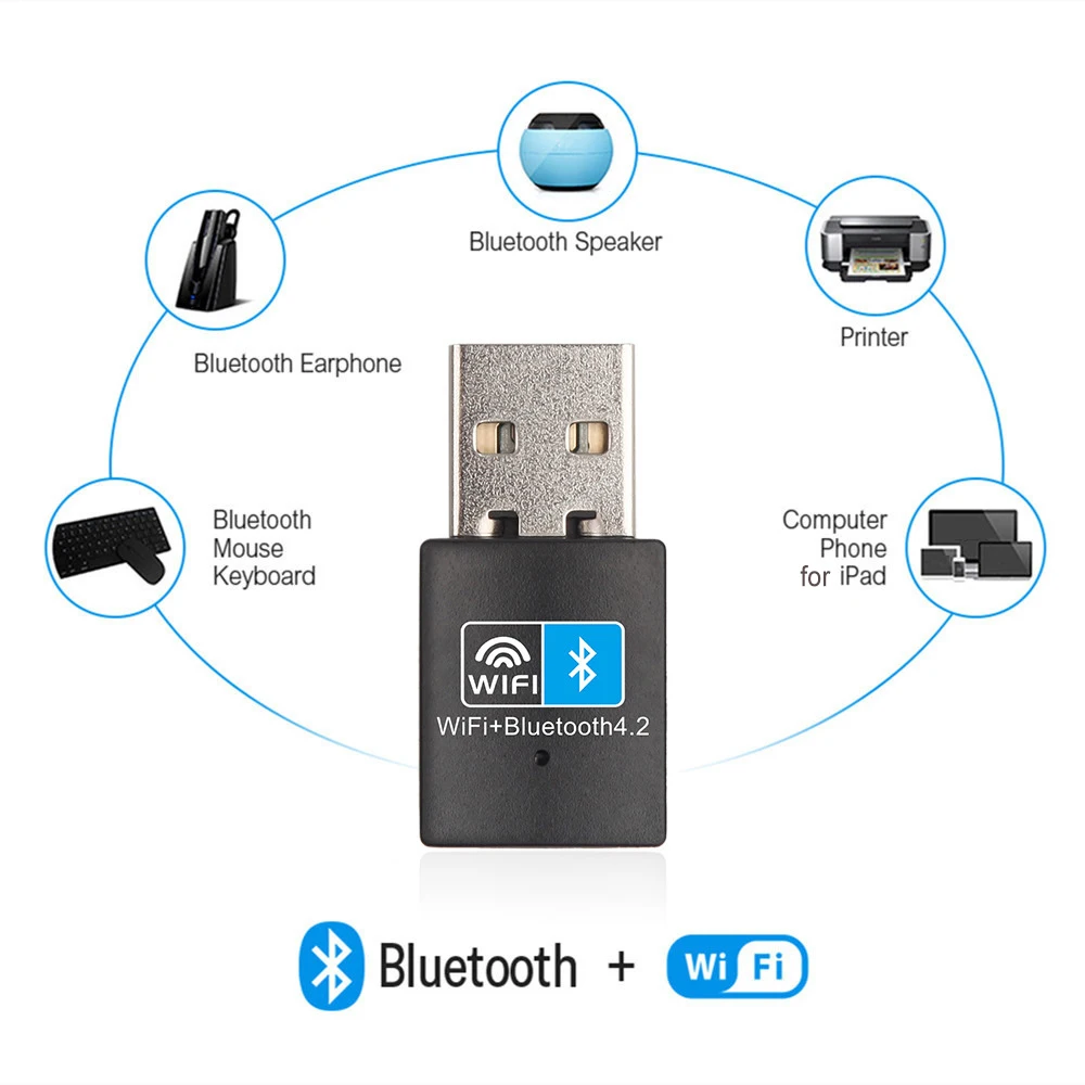 

2 In 1 Wifi Wireless Network Card USB Wifi Bluetooth-compatible Network Card 150M Wireless Adapter 802.11B/N/G For Desktop PC