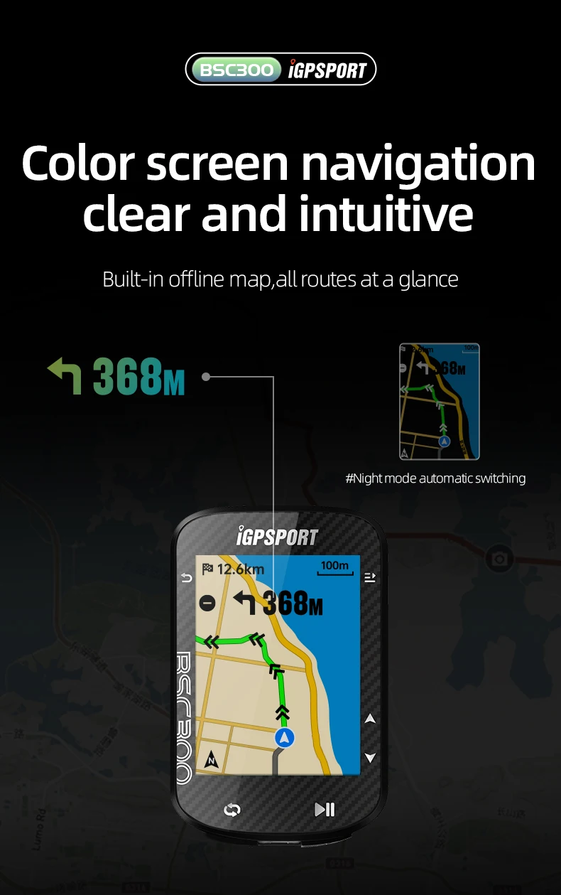 BSC300 Computer Wireless Bike Odometer GPS Navigation MTB Road Speed Cadence Sen