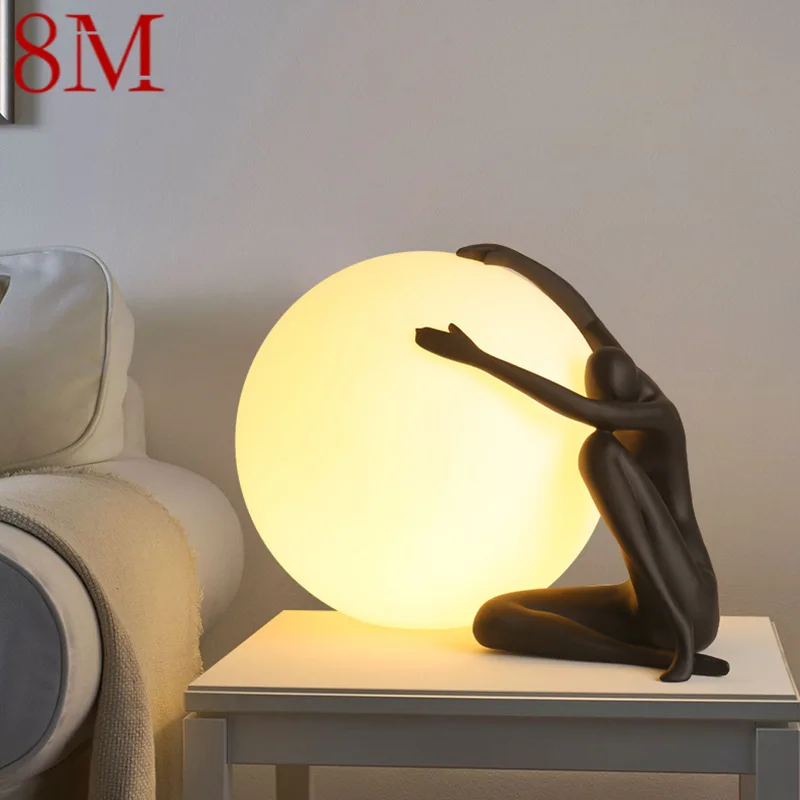 

8M Nordic Table Lamp Contemporary Creative Ornament Resin Desk Light LED Decor for Home Living Room Study Bedside