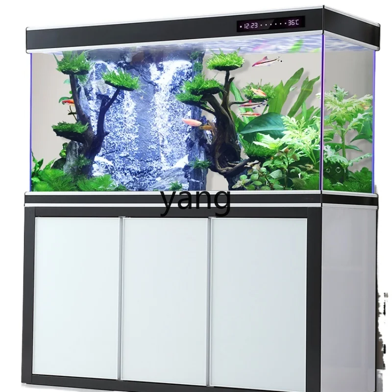 

Yjq Large Dragon Fish Tank Living Room Bottom Filter Circulation Change Water Super White Glass Intelligent Ecological Aquarium