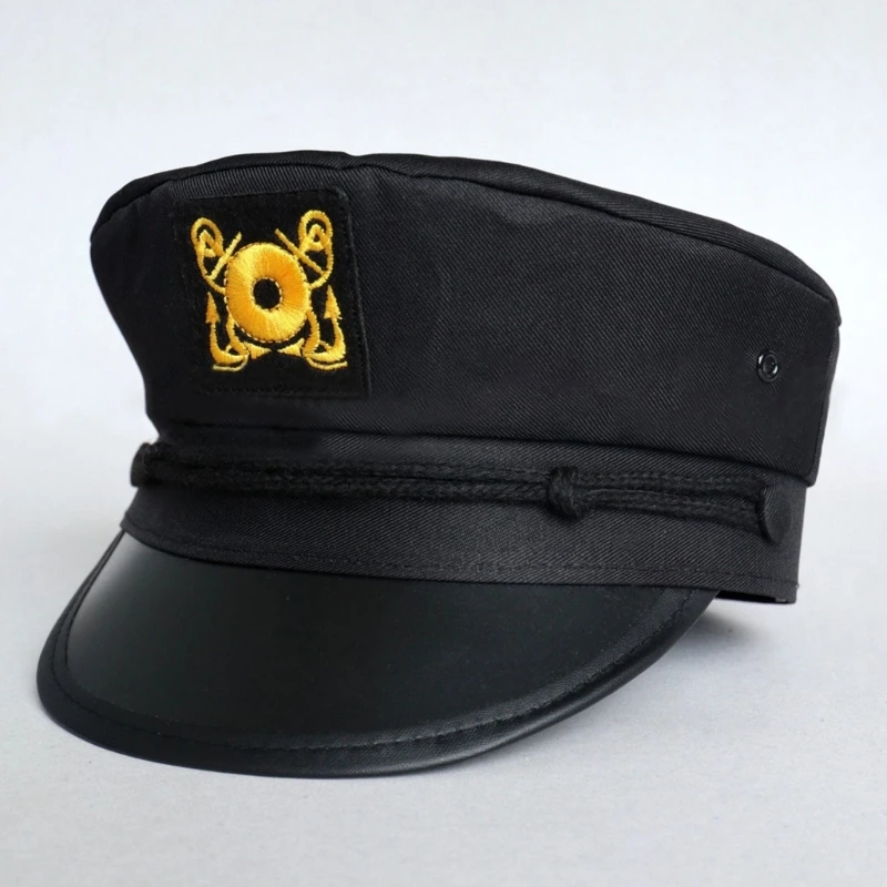 Unisex Navy Marine Hat Captain Costume Men Yacht Captain Hat Skippers H9ED