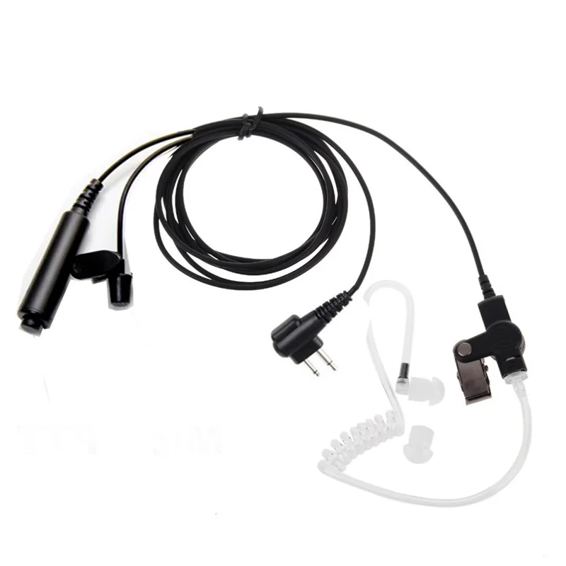 New 2-Pin 3 Wire Pro Covert Acoustic Tube Earpiece Headset PTT Mic Microphone for Motorola EP450 GP300 CP040 CP180 CP185 Radio