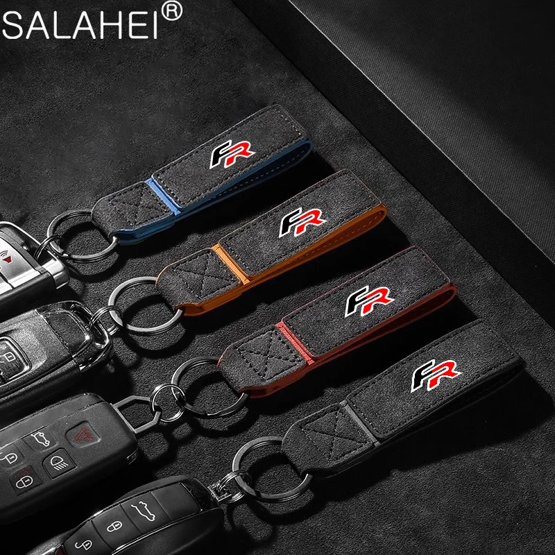 프리미엄 소재 패션 스웨이드 가죽 키체인, 비즈니스 선물 키 스트랩, 좌석 키 링, FR leon mk3 mk2 5f 액세서리, 남녀공용