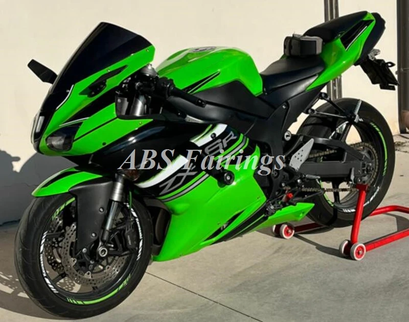 

4 подарка, новинка, полный комплект обтекателей из АБС-пластика, подходит для KAWASAKI ZX-6R ZX6R 636 2007 2008 07 08, кузов черного и зеленого цвета на заказ
