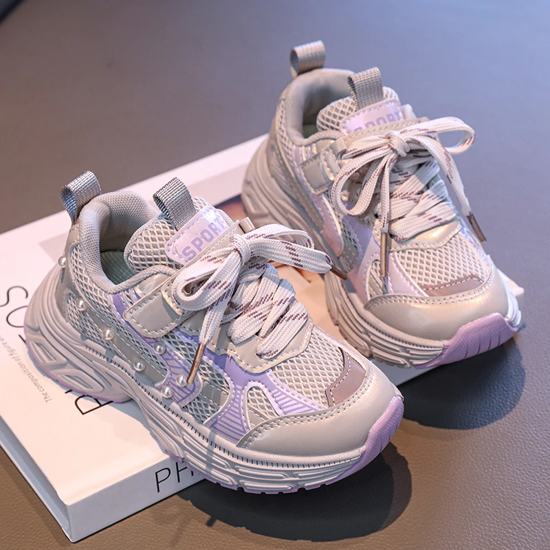 Girls Breathable Mesh Sneakers for School and Sports