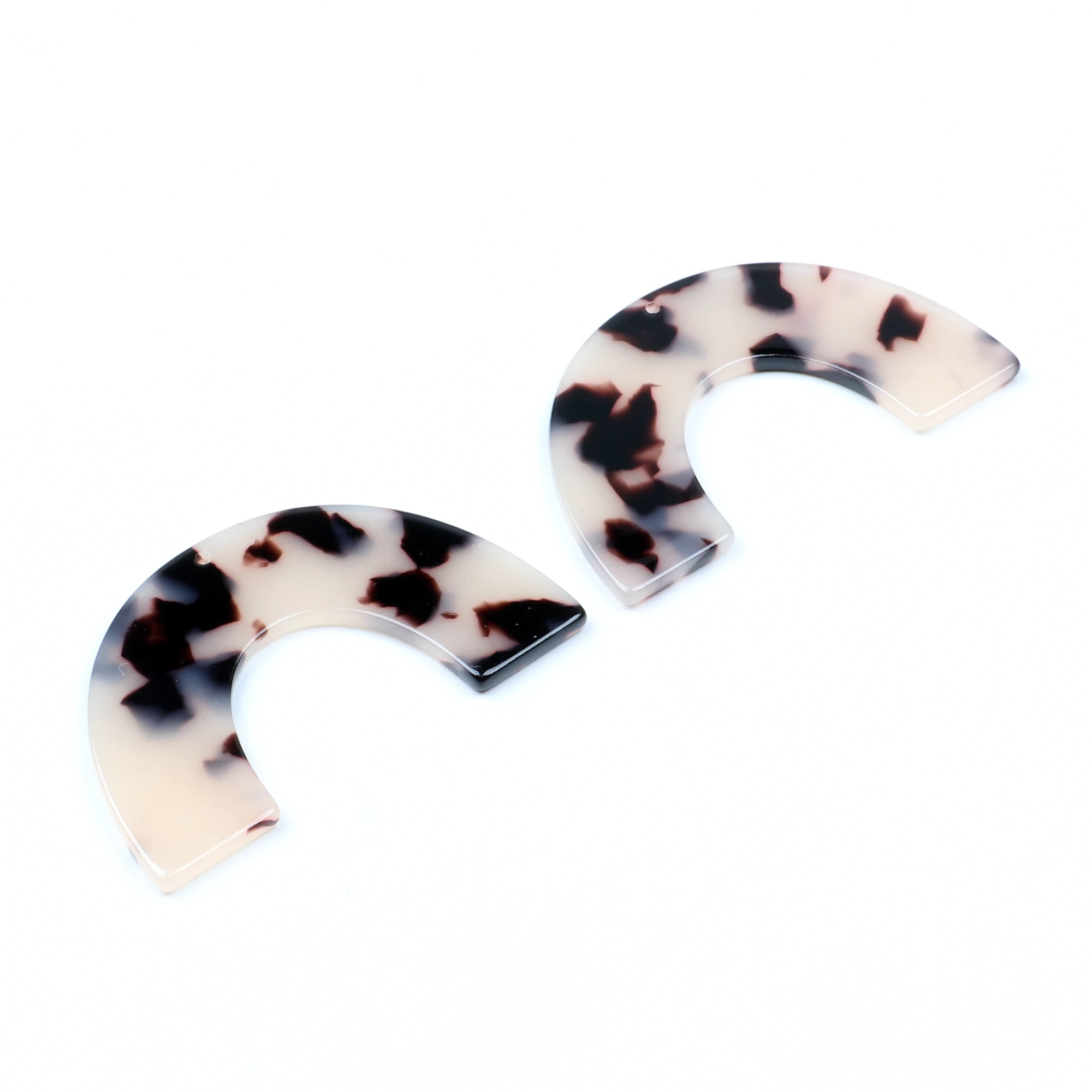 Schildpatt Damen Acryl Charms,U-förmiger Anhänger, Bohemian Leopard Ohrring Befunde, Schmuck hand gefertigte Accessoires, 50x31mm – Detail 12