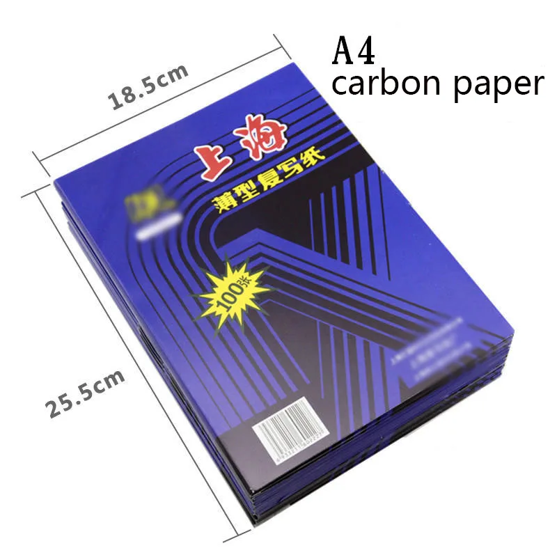 A4 100 Sheets Dark Blue Carbon Hand Copier Stencil Transfer Paper Hectograph Black Carbon Hand Copier Stencil Transfer Paper