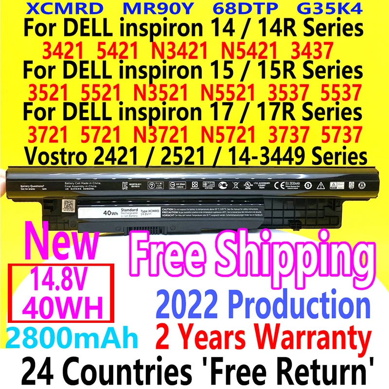 Nova 40wh 65wh Mr90y 14 Xcmrd Bateria para Dell Inspiron 3421 5421 3521 5521 3721 5721 Latitude 3440 3540 Vostro 2451 2521 Laptop - Imagem 6