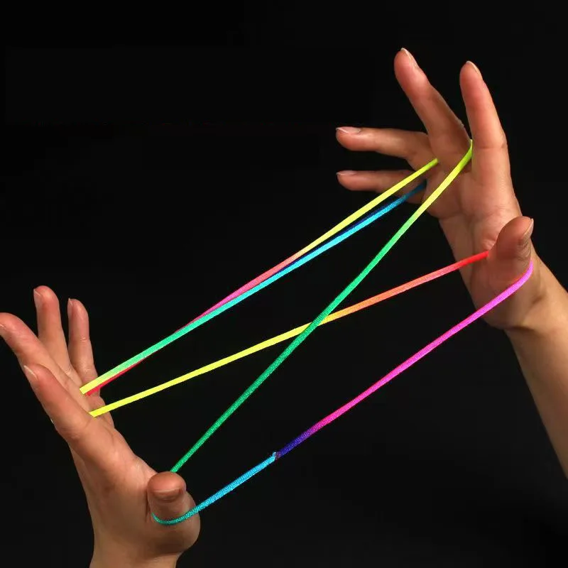 3PCS Chinese String For Kids Finger Game Rainbow Colored Rope 160CM Children's Day Gift Birthday Party Supplies Kinder Spiele 2