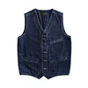 Sauce Zhan Men's Suit Vest Wabash Heart-shaped Vintage Blazer Vest Selvedge Denim Fabric Loose Fit 13.5 Oz 5