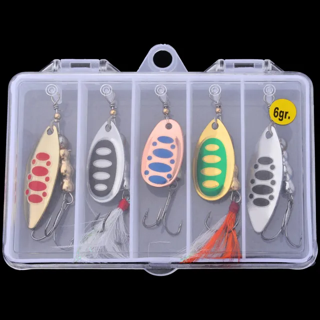 Fishing Spinner Lures Kit 30-Piece Hard Fishing Spinner Lure Set With Tackle  Box - Metal Spoons For Trout, Bass, Salmon Assorted Fishing Bait