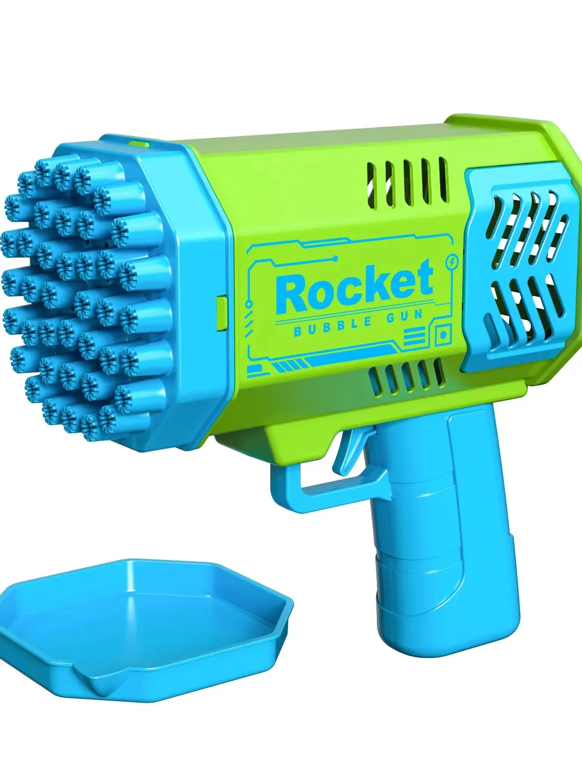 One Loaded Kids 40 Hole Rocket Launcher Handheld Portable Automatic Bubble Gun LED Light (Bubble Liquid & Batteries Excluded) 3