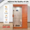 Far Infrared Sauna Home Sauna Spa Room Low-EMF Wood 800W Indoor Saunas with Control Panel and Tempered Glass Door, Room 3