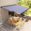 Manual Blue & White Cassette Awning 500 x 300 cm for Outdoor Patio Shade 1