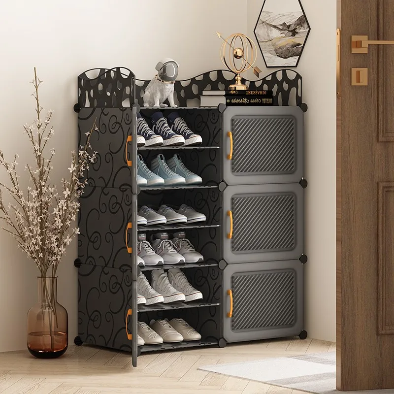 

Simple door shoe rack household economical explosion storage artifact multilayer dustproof shoe cabinet dormitory