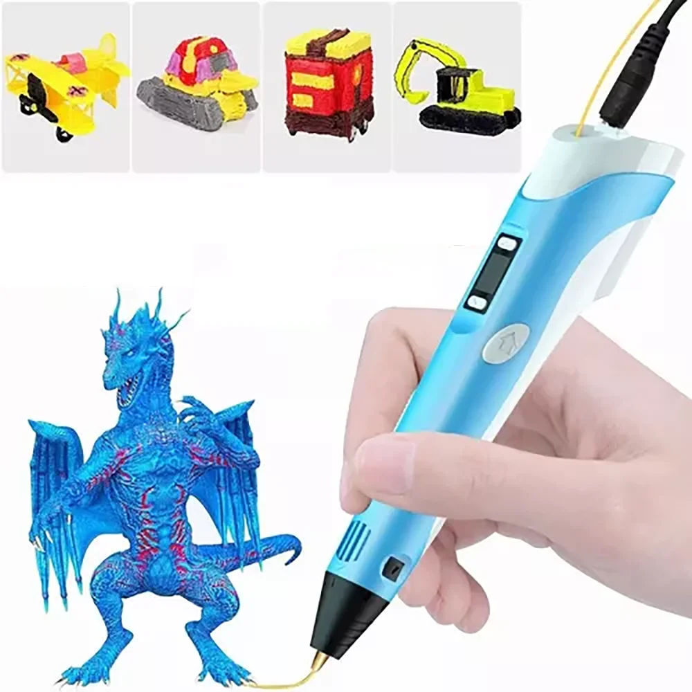 3D Drawing Pen with LCD Screen for Children, Printing Pen, PLA 1.75mm Filament, Toys for Kids, Christmas and Birthday Gift